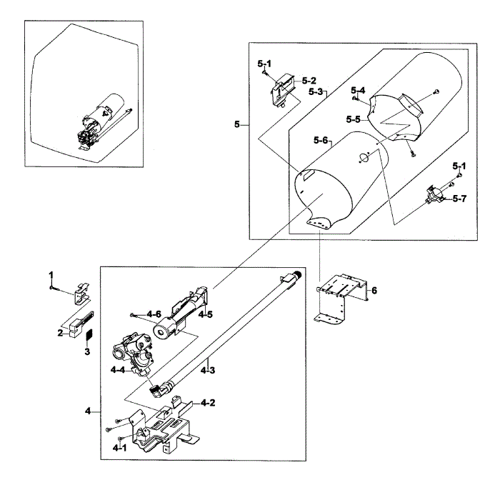 Heater Assembly Diagram and Parts List for DV520AGP XAA-03 Samsung Dryer
