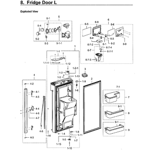 Fridge Door L Diagram and Parts List for AA-01 Samsung Refrigerator