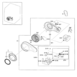 Motor Assembly Diagram and Parts List for DV511AER XAA-02 Samsung Dryer