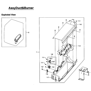 Heater Assembly Diagram and Parts List for AA-01 Samsung Dryer