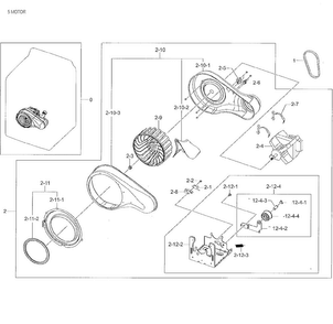 Motor Duct Diagram and Parts List for A2-0001 Samsung Dryer