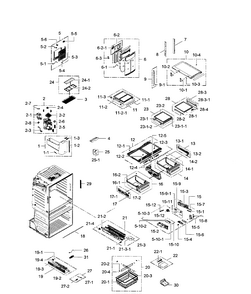 Fridge Diagram and Parts List for AA-0009 Samsung Refrigerator