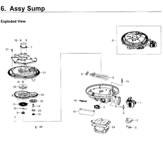 Part Location Diagram of DD47-00008A Samsung Dishwasher Heating Element