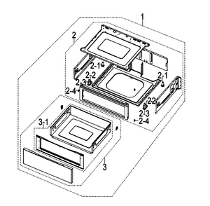 Drawer Assy Diagram and Parts List for XAA-0000 Samsung Range