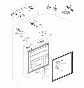 Freezer Door Diagram and Parts List for AA-0000 Samsung Refrigerator