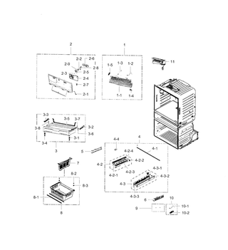 Freezer Diagram and Parts List for AA-0009 Samsung Refrigerator