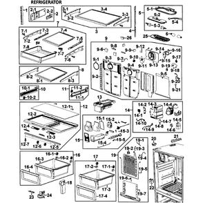 Refrigerator Diagram and Parts List for XAA-0000 Samsung Refrigerator