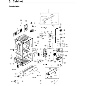 Cabinet Diagram and Parts List for RF28HFEDBWW AA-08 Samsung Refrigerator
