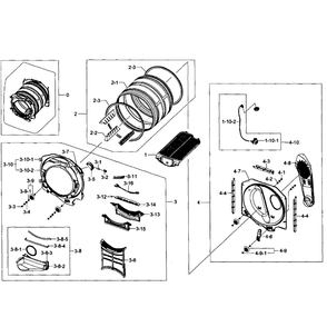Drum Assembly Diagram and Parts List for A1-01 Samsung Dryer