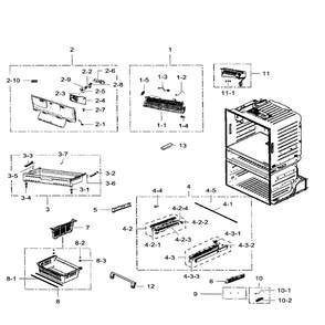 Freezer Diagram and Parts List for AA-08 Samsung Refrigerator