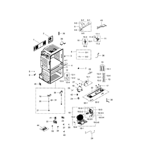 Cabinet Diagram and Parts List for AA-0009 Samsung Refrigerator