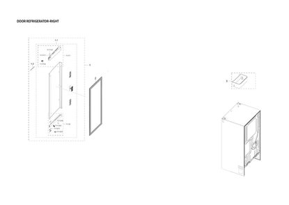Right Refrigerator Door Diagram and Parts List for AA-50 Samsung Refrigerator