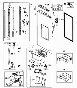 Part Location Diagram of DA61-08305A Samsung Hinge