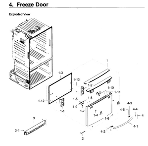 Freezer Door Diagram and Parts List for AA-0012 Samsung Refrigerator