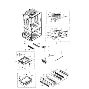 Freezer Diagram and Parts List for AA-01 Samsung Refrigerator