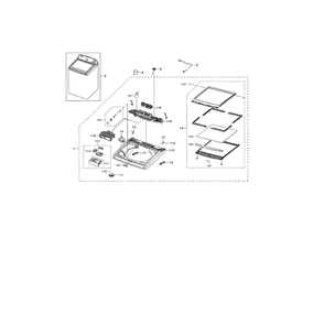 Cover Tops Diagram and Parts List for A4-03 Samsung Washer