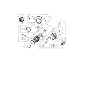 Tub And Drum Diagram and Parts List for US-00 Samsung Washer
