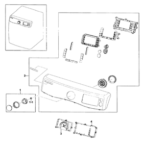 Control Panel Diagram and Parts List for DV511AER XAA-02 Samsung Dryer