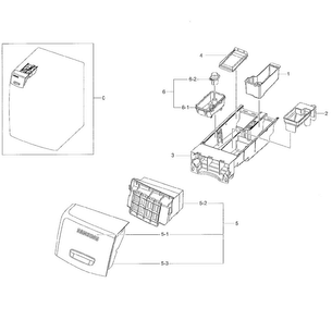 Drawer Diagram and Parts List for A2-0001 Samsung Washer