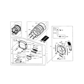 Drum Diagram and Parts List for DV5471AGP XAA-02 Samsung Dryer