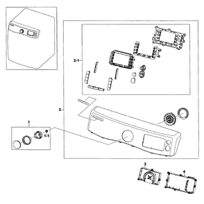 Control Panel Diagram and Parts List for DV520AGP XAA-04 Samsung Dryer