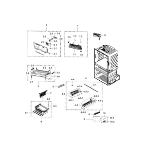 Freezer Diagram and Parts List for AA-0009 Samsung Refrigerator