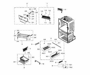 Freezer Diagram and Parts List for AA-0009 Samsung Refrigerator