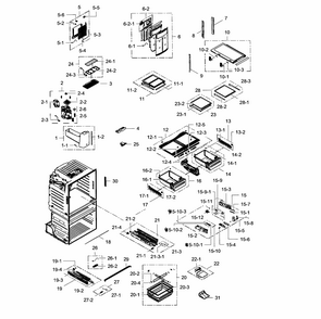 Refrigerator Diagram and Parts List for AA-0009 Samsung Refrigerator
