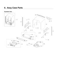 Case Parts Assembly Diagram and Parts List for AA-00 Samsung Dishwasher