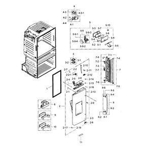 Refrigerator Door L Diagram and Parts List for AA-07 Samsung Refrigerator