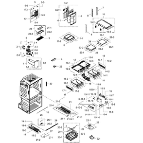Fridge Assembly Diagram and Parts List for AA-0009 Samsung Refrigerator