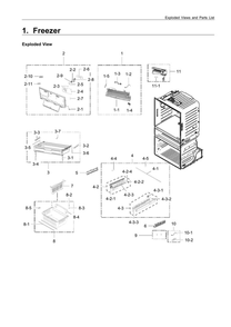 Freezer Diagram and Parts List for AA-14 Samsung Refrigerator
