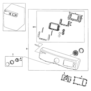 Control Panel Diagram and Parts List for DV520AGP XAA-03 Samsung Dryer