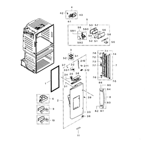 Refrigerator Door L Diagram and Parts List for AA-04 Samsung Refrigerator