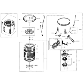 Tub Assembly Diagram and Parts List for A2-01 Samsung Washer
