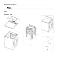 Main Assembly Diagram and Parts List for US-00 Samsung Washer