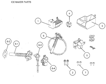 Ice Maker Diagram and Parts List for 11171212610  Kenmore Refrigerator