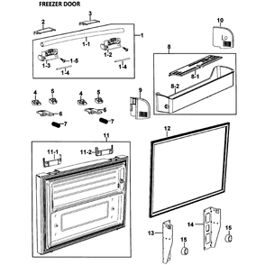 Freezer Door Diagram and Parts List for XAA-0000 Samsung Refrigerator