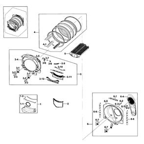 Part Location Diagram of DC97-08698F Samsung Assembly DRUM BACK;SQUALL-DR