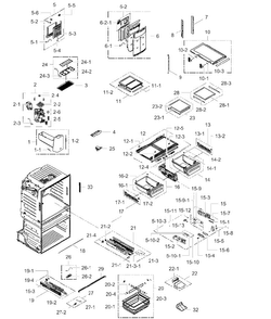 Part Location Diagram of DA97-12654A Samsung Assembly CAP-ANGLE;AW4,PP,CO