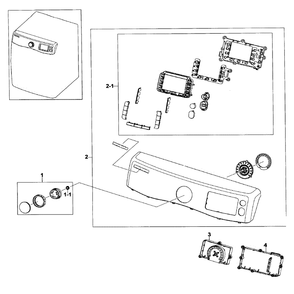 Control Panel Diagram and Parts List for DV520AEP XAA-01 Samsung Dryer