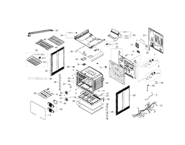 Cabinet Assy Diagram and Parts List for AA-0000 Samsung Range