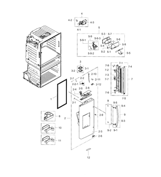 Door L-refrigerator Diagram and Parts List for AA-0009 Samsung Refrigerator