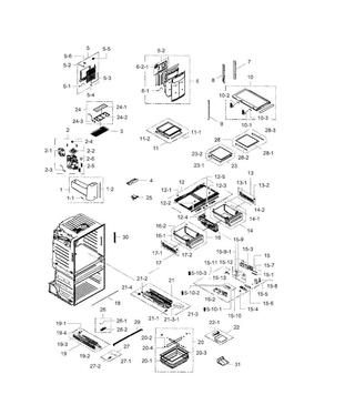 Refrigerator Diagram and Parts List for AA-0009 Samsung Refrigerator