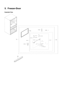 Freezer Door Parts Diagram and Parts List for AA-19 Samsung Refrigerator
