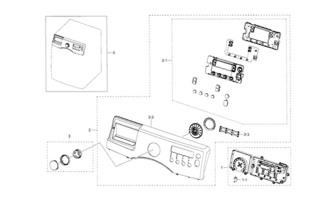 Control Panel Diagram and Parts List for XAA-0001 Samsung Washer
