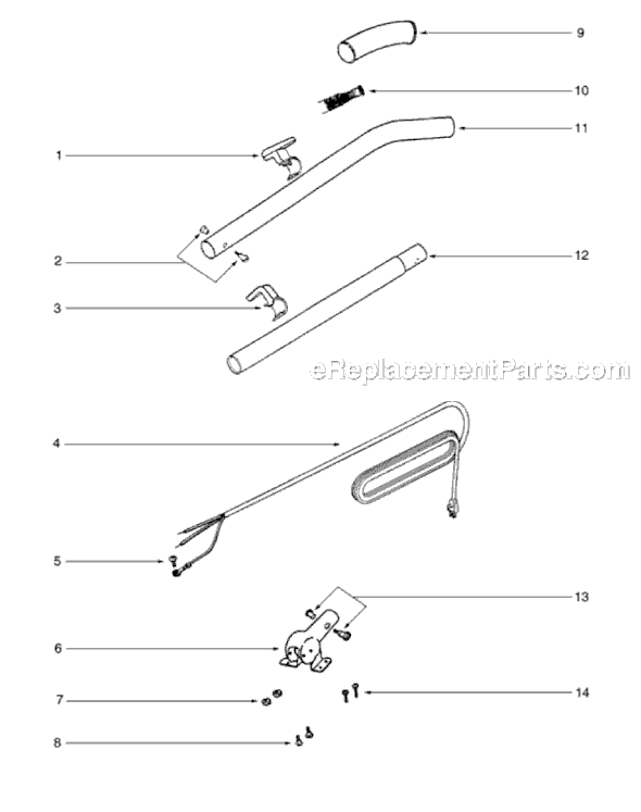 Page C Diagram and Parts List for  Sanitaire Upright Vacuum
