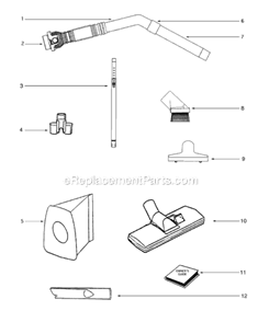 Page A Diagram and Parts List for  Sanitaire Canister Vacuum