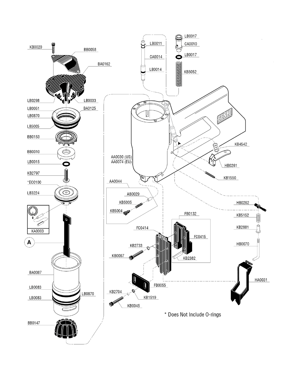 Diagram 2 Diagram and Parts List for 220101N Senco Nailer