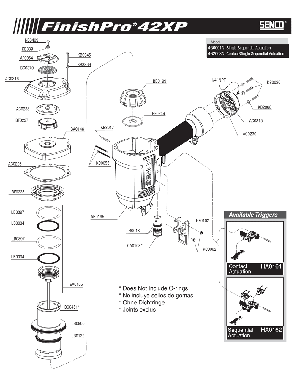 Diagram 2 Diagram and Parts List for 4G0001N Senco Nailer